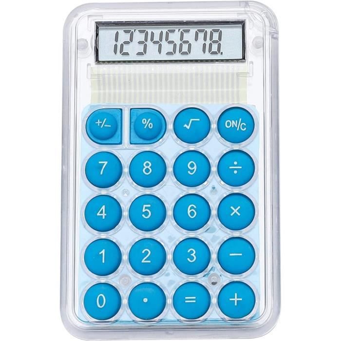 Mini Calculatrice 8 Chiffres Transparente Violette - Portable Et Silencieuse - Pour Étudiants Et Bureau