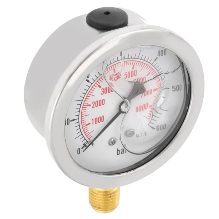 Manomètre Pour Ballons – 0-1,4 Bar (0-20 Psi), Diamètre 4 Cm, Métal Robuste, Pour Basket, Foot, Volley, Ultra-léger (105 G)