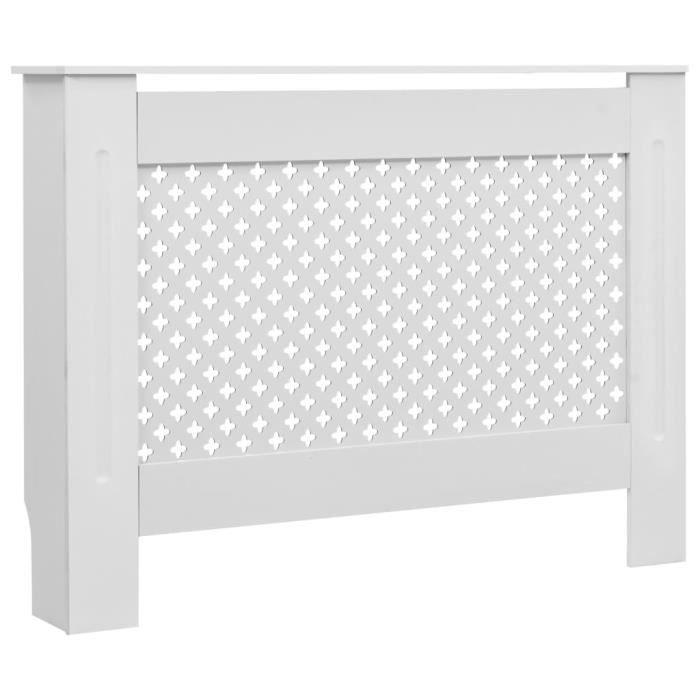 Couvercle De Radiateur Blanc En MDF - Dimensions 82 Cm Hauteur, 19 Cm Profondeur