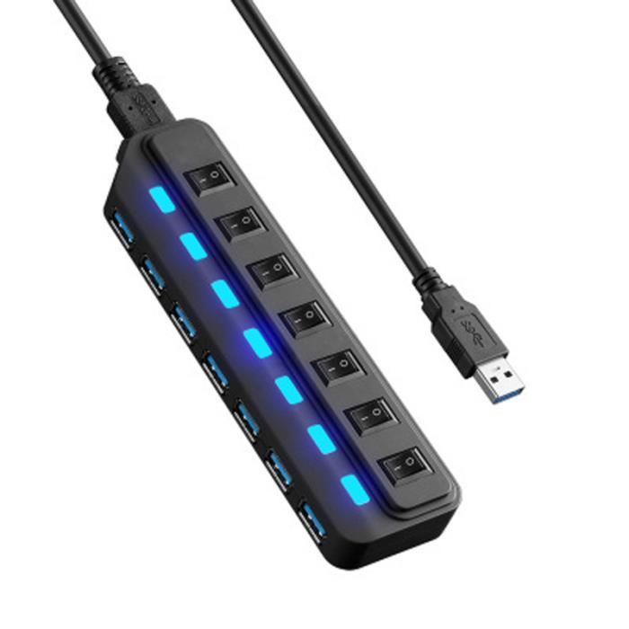 Multiprise USB avec 6 prises de courant + 3 ports USB-A + 1 port USB-C