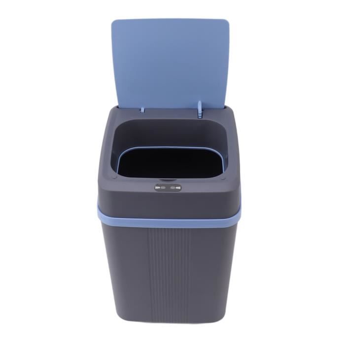 Lot De 2 Poubelles De Cuisine 50L Avec Couvercle Basculant - Noir Et Argent, Fermeture Automatique, Pour Maison Et Bureau