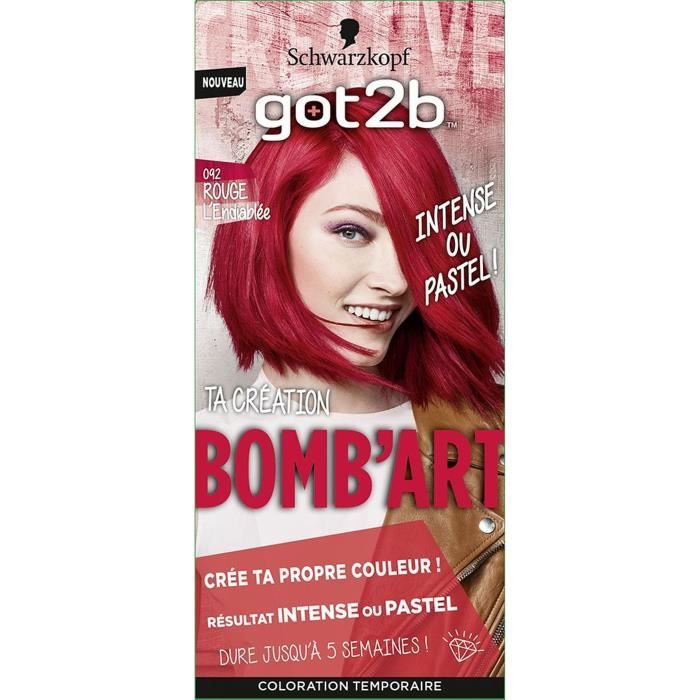 SCHWARZKOPF Coloration Semi-permanente Got2b - Bomb'Art Rouge 092 -  Cdiscount Au quotidien