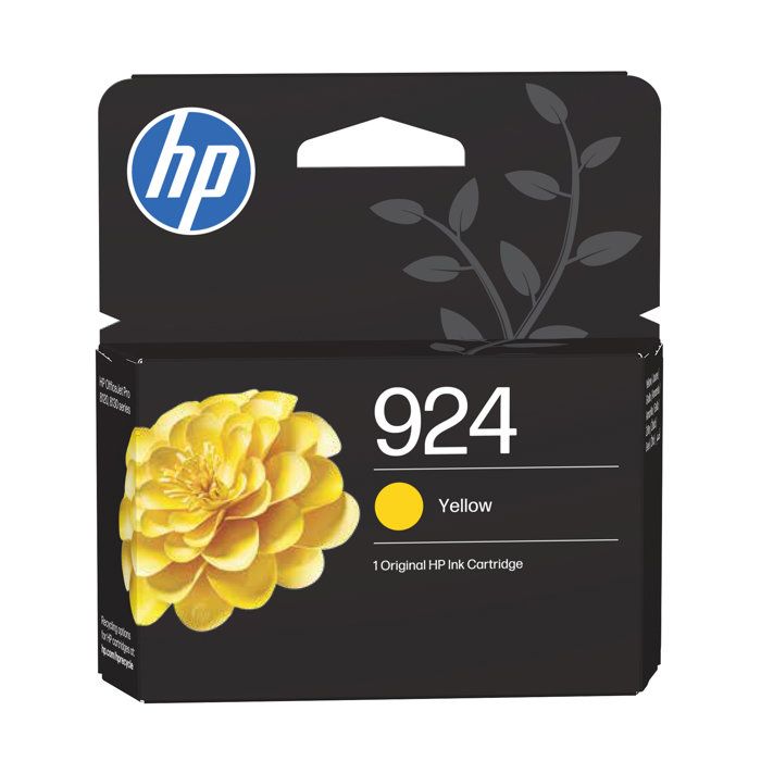 HP 924 Cartouche dencre jaune authentique (4K0U5NE) - Pour HP OfficeJet Pro 8120 8130
