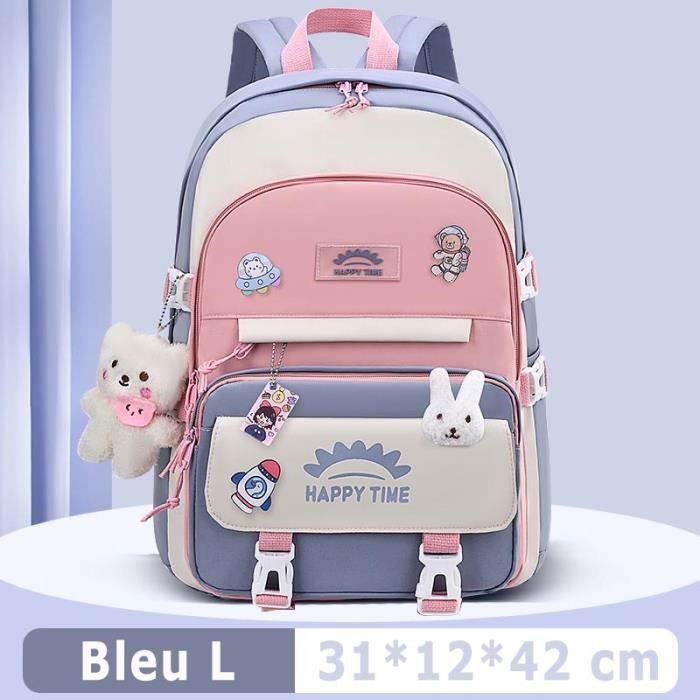 Sac à Dos Enfants Scolaire Cartable Primaire Imperméable Sac décole Collége Pour Etudiant - L - Bleu