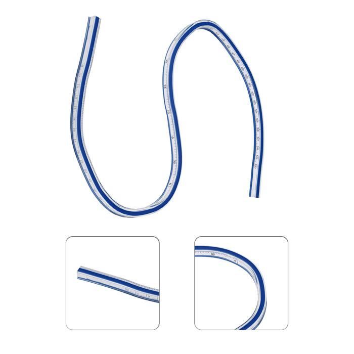 Règle Flexible 60cm - Pour Dessin, Couture Et Design - Plastique Souple Avec Graduations CM Et Pouces