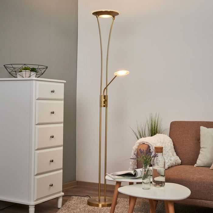 Monzana Lampadaire simple avec liseuse 'Alissa' Blanc hauteur 175 cm Lampe  orientable sur pied Éclairage intérieur salon bureau - Cdiscount Maison
