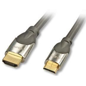 LINDY Câble HDMI® Mini-HDMI® - Compatible HDMI 2.0 Ultra HD - Avec Ethernet CROMO® - Type A / C - 0,5m