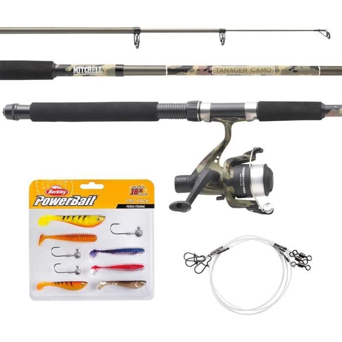Kit de Pêche - MITCHELL - Tanager Camouflage - Canne 180 cm - Moulinet avec Fil - Leurres Inclus