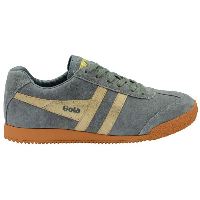 Gola Baskets femme Gola Harrier Mirror - Bleu - Femme - Ash/gold/gum - Lacets - Daim-Nubuck