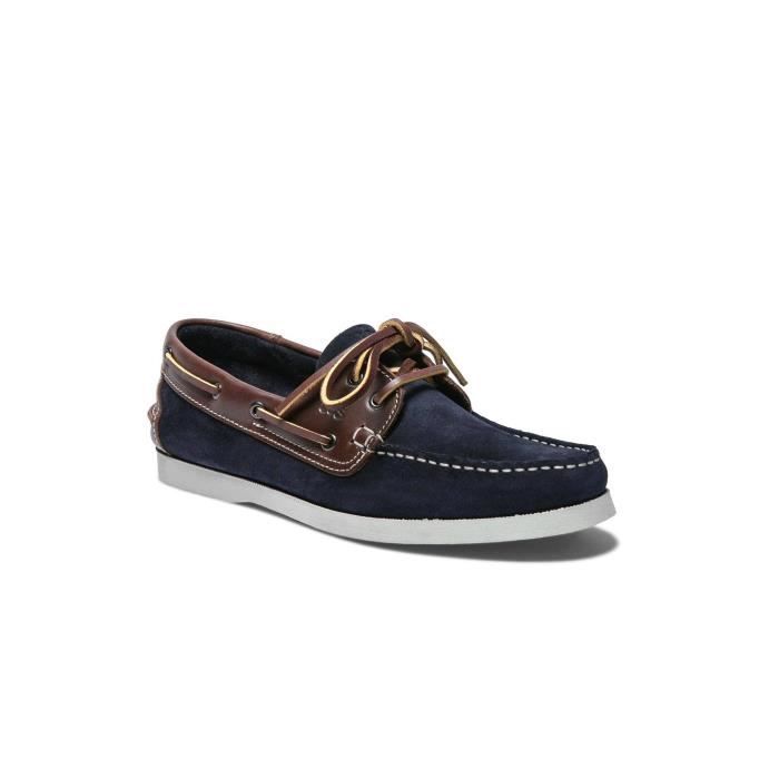 PHENIS - Chaussures bateau homme en cuir nubuck-lisse - TBS - Bleu -marron  39 Bleu - Marron Bleu / marron - Cdiscount