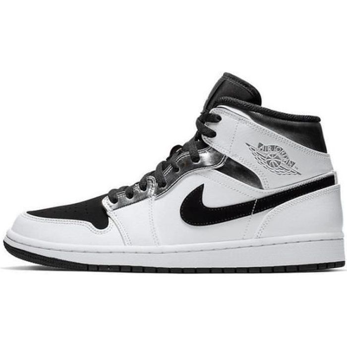 Basket Air Jordan 1 Mid Chaussure de Sport AJ 1 Pas Cher pour 554724-121  Homme Femme Blanc - Cdiscount Chaussures