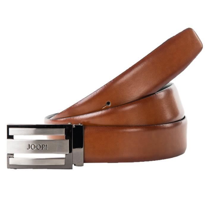 Joop! Cintura Casual 7514 In Pelle Uomo – Larghezza 4 Cm, Fibbia Ad Ardiglione Vintage, Colore Scuro