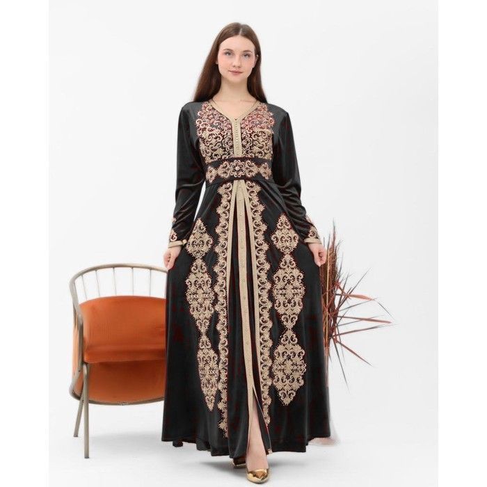 Caftan velour rose sale