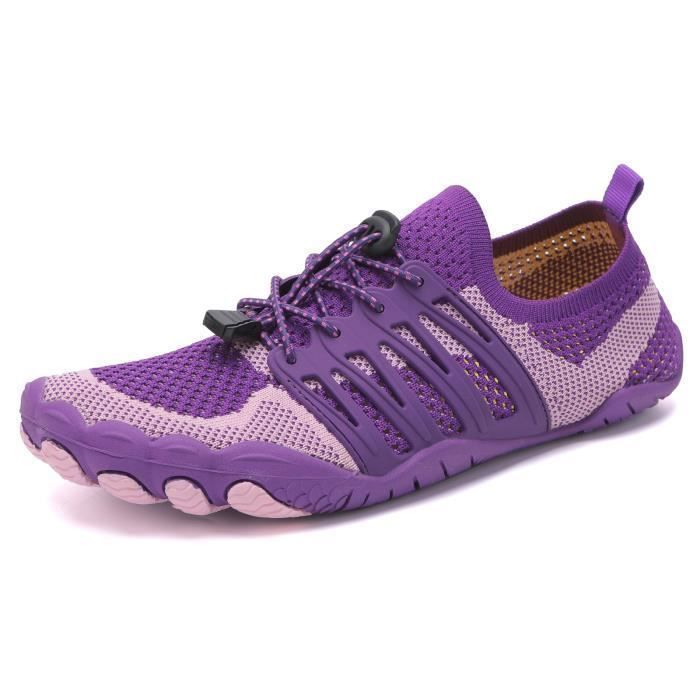 Chaussures Aquatiques Exterieur Antidérapant Séchage Rapide Homme Femme Chaussures de Plage Léger Respirant - Violet