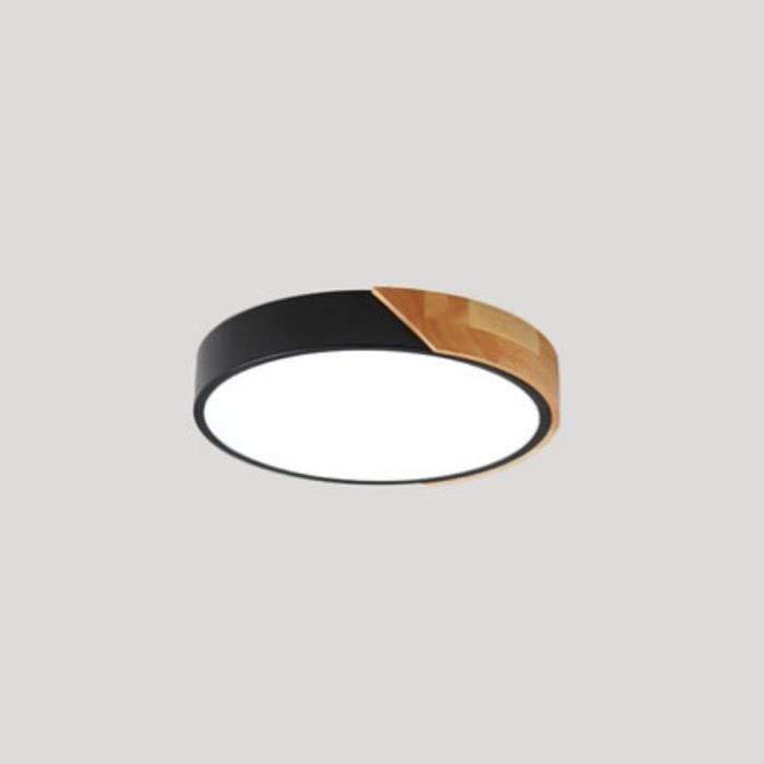 Plafonnier LED - Moderne - Macaron - 18W - 600lm - Noir - 30x30cm