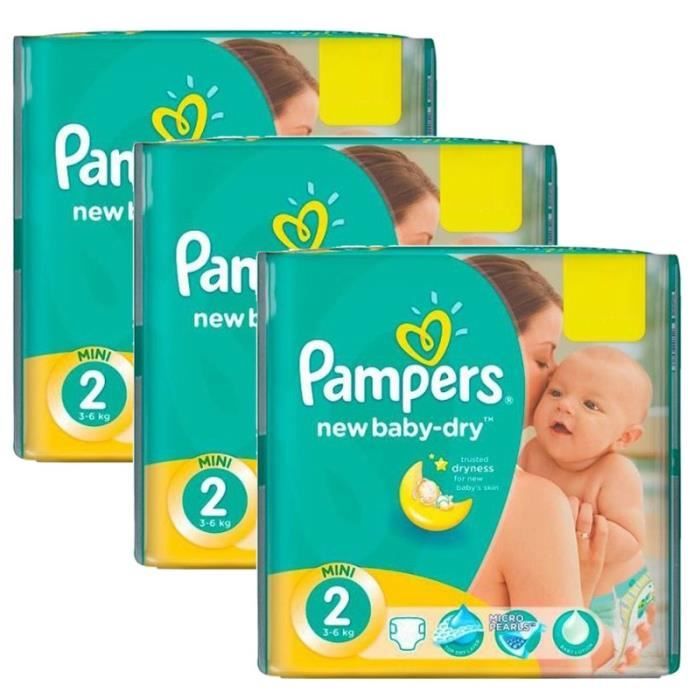 129 Couches Pampers New Baby Dry taille 2 Cdiscount Puériculture