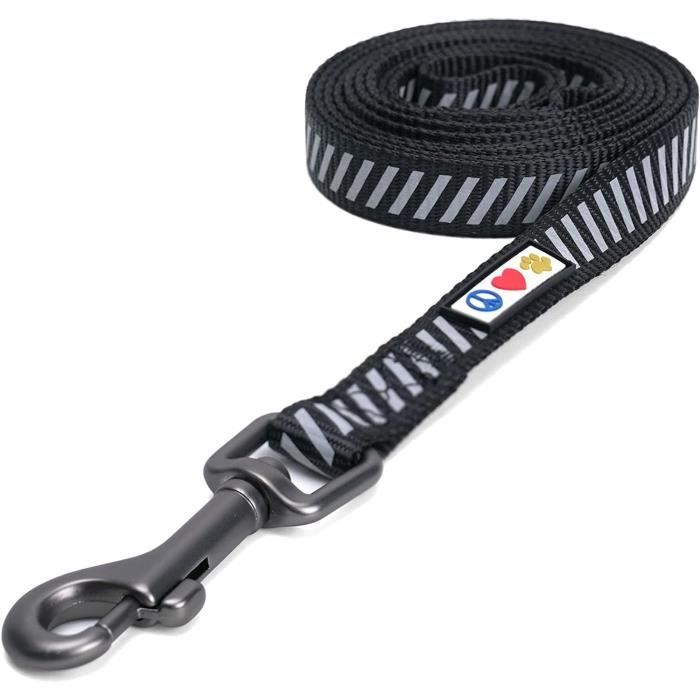 Sangle En Nylon Noir 10m Avec 10 Boucles - Laisse Chien, Chat, Ceinture Sac à Dos 30mm