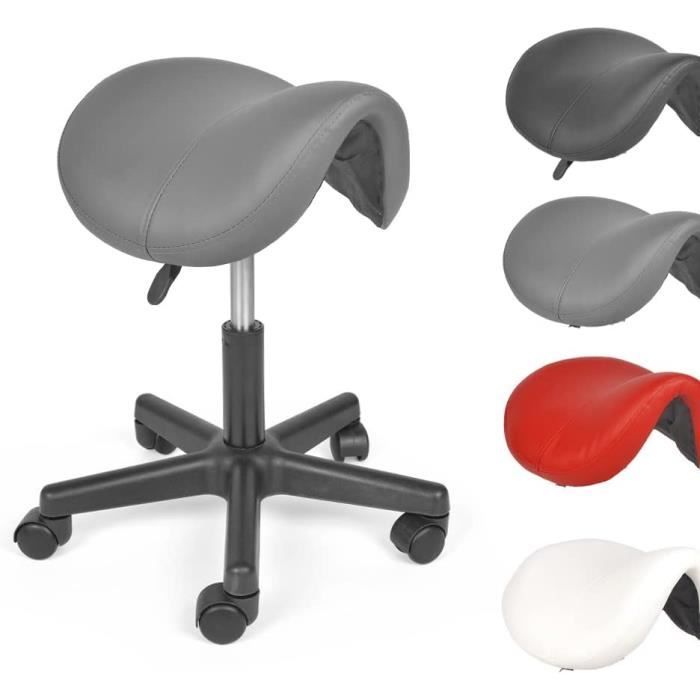 Tabouret De Bureau Ergonomique à Roulettes | Assise En Forme De Selle | Réglable En Hauteur | Anti-Mal De Dos