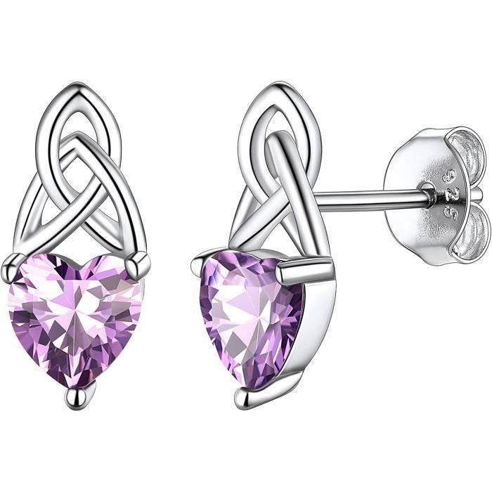 2 Paires De Boucles D'oreilles Fleurs En Argent 925 - Zirconium - Hypoallergéniques - Pour Femme, Fille - Cadeau