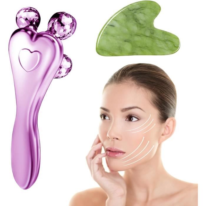 Rouleau Massage Visage, Masseur De Levage Du Visage, Rouleau Pour Le Visage, Guasha Pour Visage