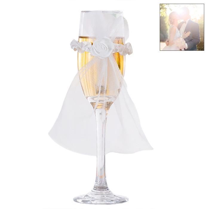 Flûtes à Champagne Vintage Pour Mariés - Verres à Pied Avec Lettres Blanc 'Mariés'