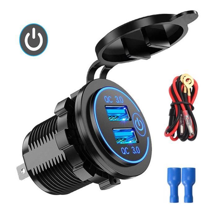 Adaptateur Double USB Pour Allume-cigare Voiture - 12V/24V, 2 Ports, Charge Rapide, Couleur Noire