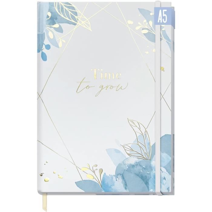 BLESWIN Agenda Semainier A5 Non Daté - Cuir Violet - Organiseur Objectifs & Planning