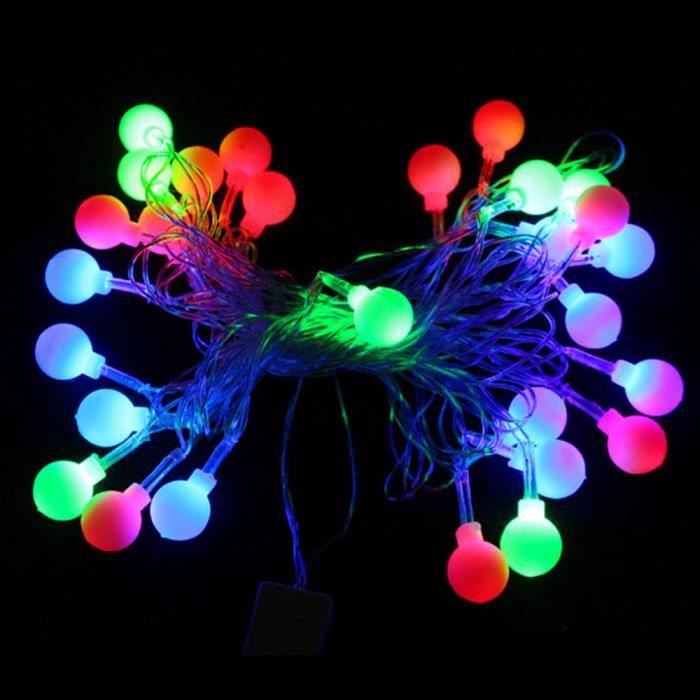 Guirlande Lumineuse 4M 28 Ampoules,LED à Petites Boules RVB Lampes Cordes  pour Fête Noël Mariage Anniversaire Soirée Maison Décor - Cdiscount Maison