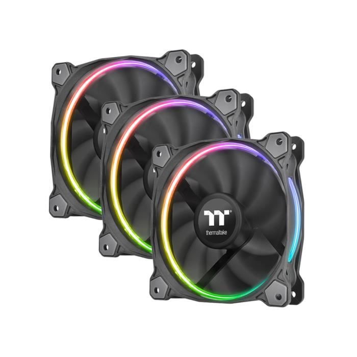 Thermaltake 3 Ventilateurs de boîtier Riing 12 RGB x3 TT Premium Edition - LED RGB - 120mm