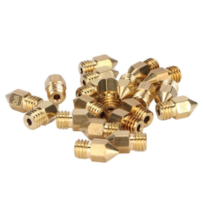 Lot De 10 Buses MK8 0,4 Mm Pour Imprimante 3D - Compatible Anycubic Kobra 3, S1, Séries Kobra - En Laiton Et Acier Inoxydable, Pour Filaments 1,75 Mm (PLA, ABS, TPU, PETG...)