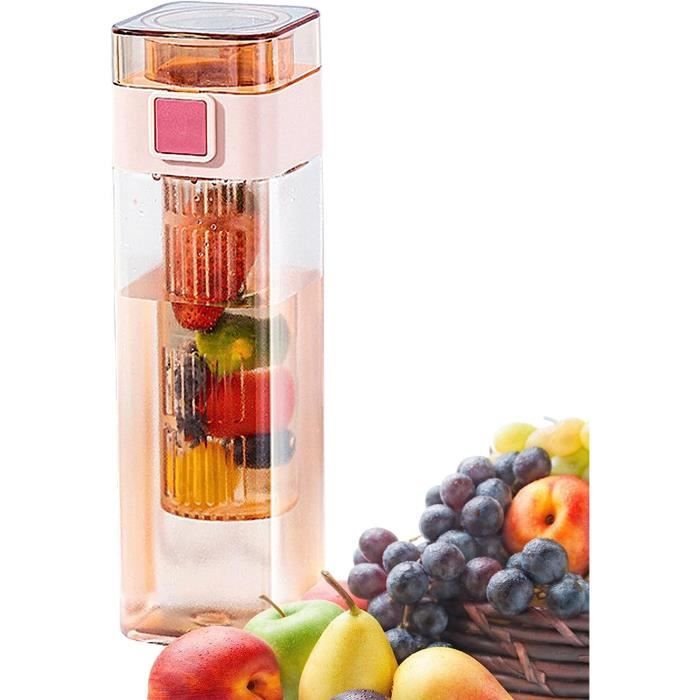 Bouteille D'Eau Infuseur De Fruits - Gourde Carrée Motivante Pour