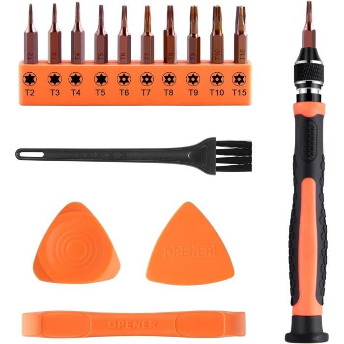 ASHATA 10-teiliges Torx-Schraubendreher-Set – T3 Bis T20, 4 Mm Schaft, CR-V Stahl Mit Beschichtung
