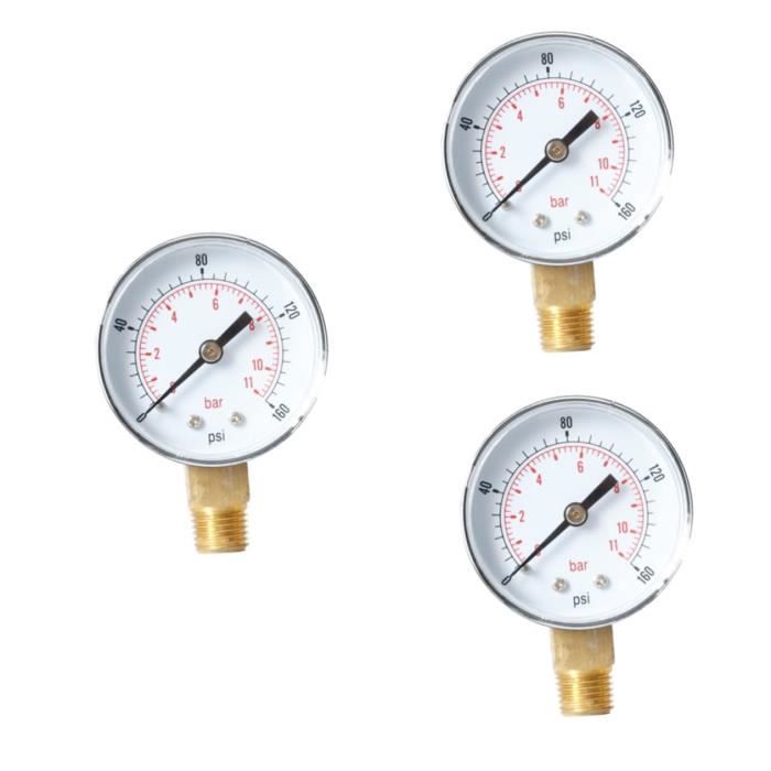 Jauge Pression Eau Manomètre Haute Pression 0-3750PSI - Cadran 63mm G1/4 | Pour Nettoyeur Système Eau Manomètre 3750PSI