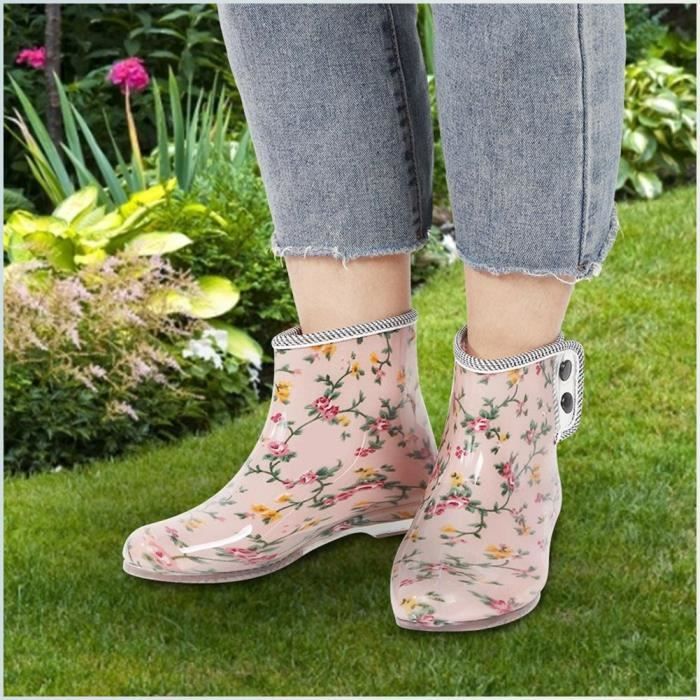 Bottes De Pluie PAIDAXING Pour Femme - Imperméables Antidérapantes - Caoutchouc Léger - Taille Moyenne