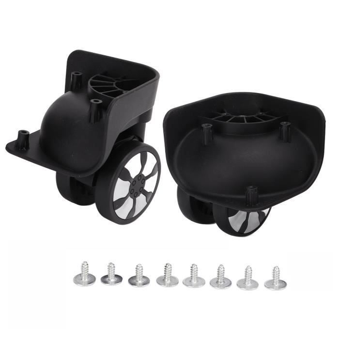 Leeadwaey 1 Paire Roulettes Pivotantes A20 Silencieuses 48mm - Rechange Valise Bagage Voyage Noir