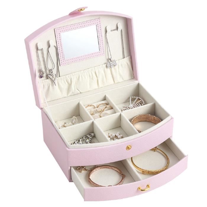Rouleau De Rangement à Bijoux De Voyage - Étui Souple à Plusieurs Compartiments - Rose - Format Compact Pour Sac à Main