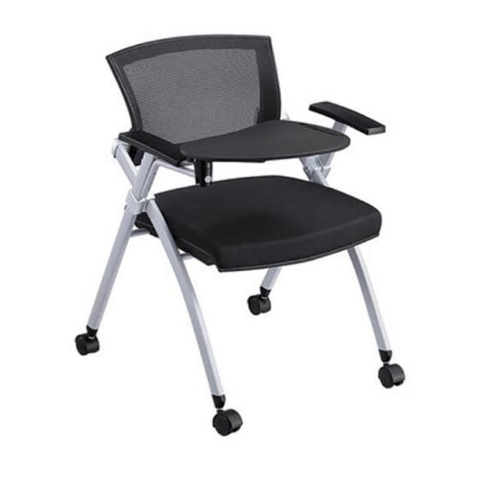 Chaise De Bureau De Conference Pliante Amovible Avec Tablette Et Roulettes 425142 Noir Achat Vente Chaise De Bureau Soldes Sur Cdiscount Des Le 20 Janvier Cdiscount