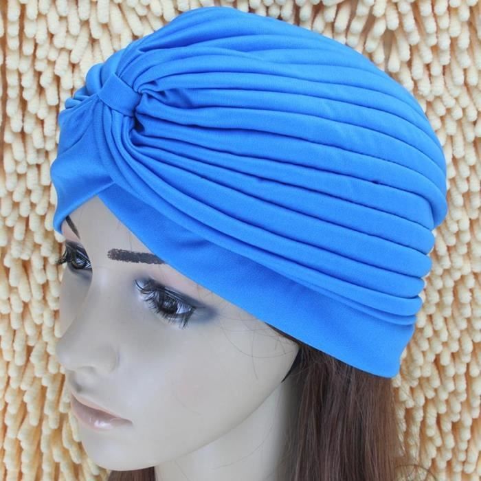 Blue 2 -Bonnet de bain ajustable pour femmes,piscine,protection des cheveux  longs,oreilles,Turban,couvre chef en tissu plissé, - Cdiscount Sport