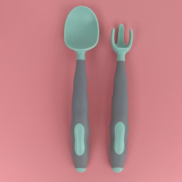Ezpz Paire De Cuillères En Silicone Souple Pour Bébé – Poudre, Sans BPA – Idéales Dès 4 Mois Pour L'Auto-Alimentation