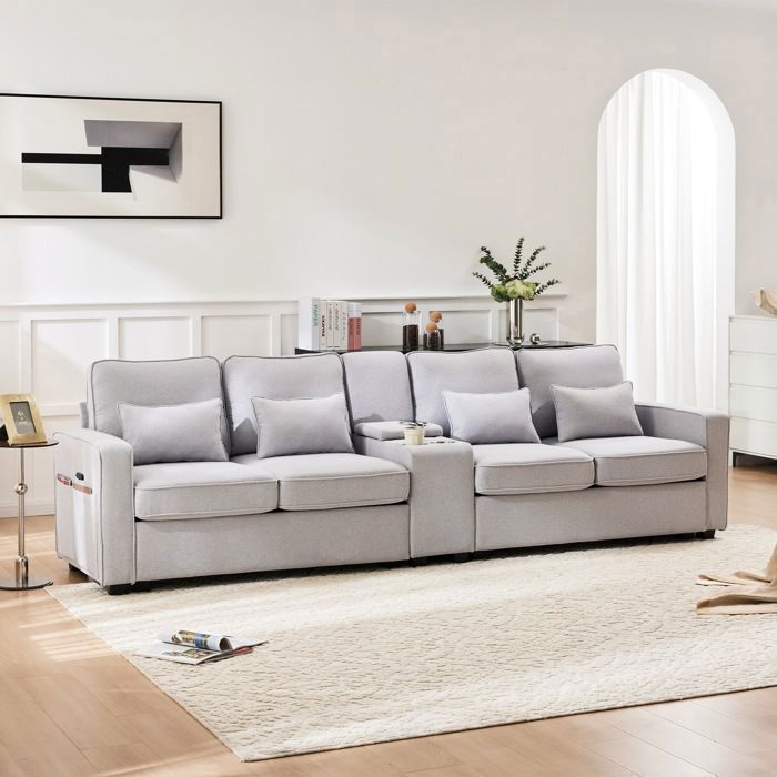 KOMHTOM Chaise Longue LED Multifonctionnel en Velours avec Ports USB, Cadre en Bois Massif, Coussin Confortable et Porte Gobelet - Fauteuil Moderne pour Salon et Bureau (Jaune, B