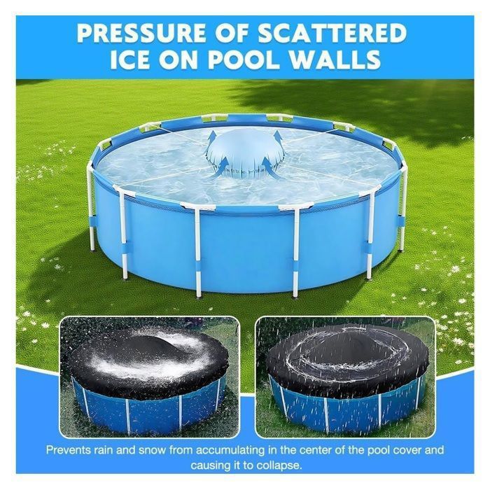 2 Coussins D'hivernage Pour Piscine 120x120cm - Gonflables, PVC Résistant Froid -25°C, Avec Cordes Et Patchs