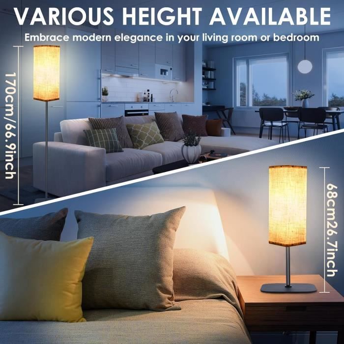 Smart Lampadaire sur Pied Salon, WiFi RGB Lampe Salon mable, LED Lampe