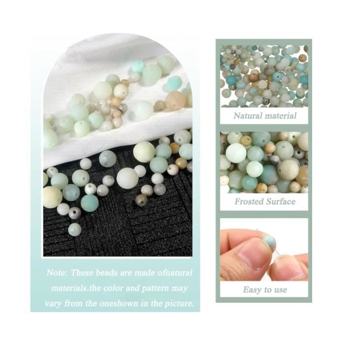 Collier En Amazonite Naturelle 2 Mm - Perles Bleues à Facettes - Longueur 18 Pouces - Fait Main - Neuf