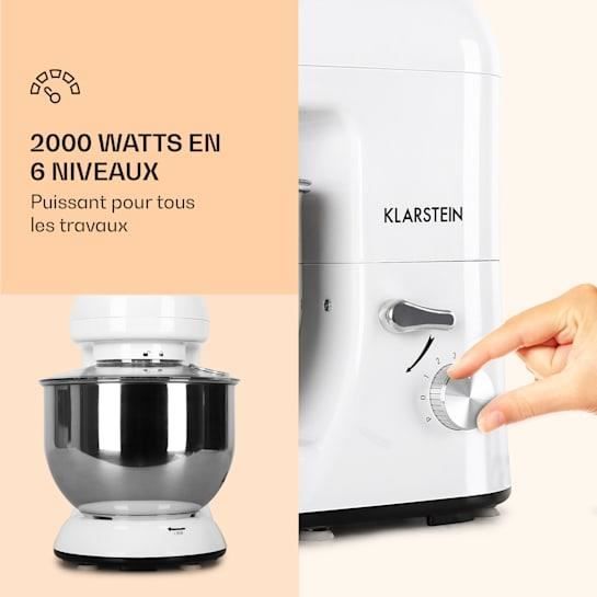 Robot multifonction - Klarstein - Thermo cuiseur 1000W - Robot de cuisine -  12 vitesses - Fonction Pulse - Bol 2,5L 