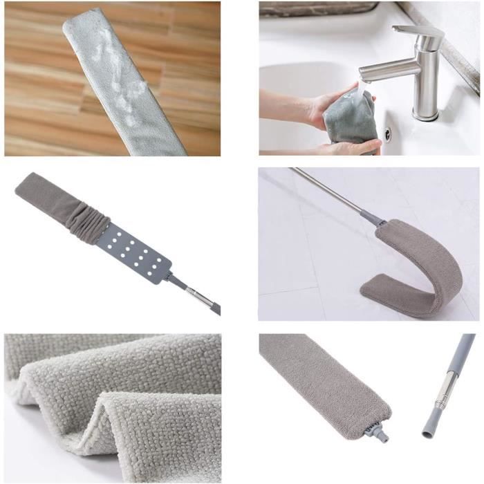 Plumeau Télescopique Brosse à Poussière En Microfibre Lavable Avec Poignée En Acier Inoxydable Pour Canapé-lit Meuble Plancher Domestique