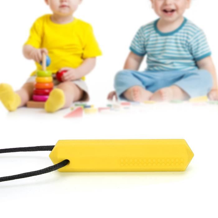Collier de dentition jaune pour bébé/bambin