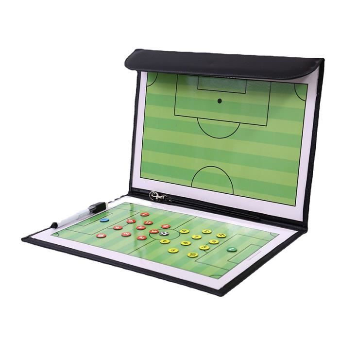 Tableau Tactique Football Magnétique – Pliable, Double Face, Aimants Colorés, étui En PU Imperméable