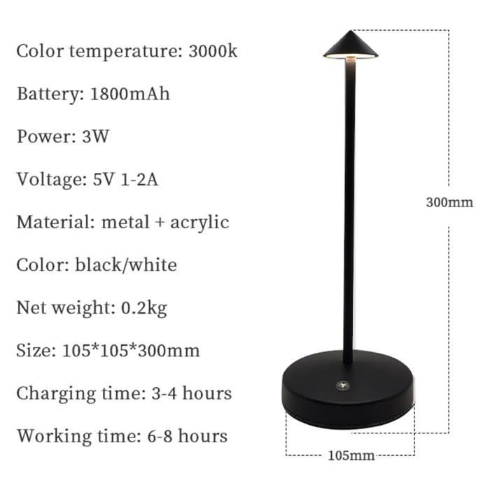 Bojim LED Lampe de Bureau de Contrôle Tactile 4000mAh Intensité