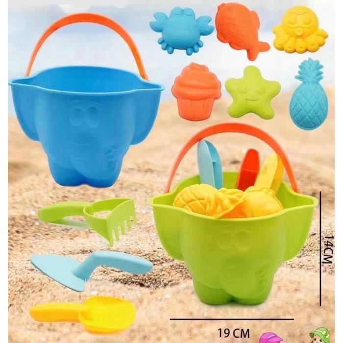 Seau de Plage avec Accessoires – Kit de Jeux de Sable pour Enfant
