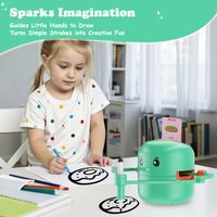 Robot de Dessin pour Enfants avec 100 Cartes pour Apprendre et S'amuser, Rose